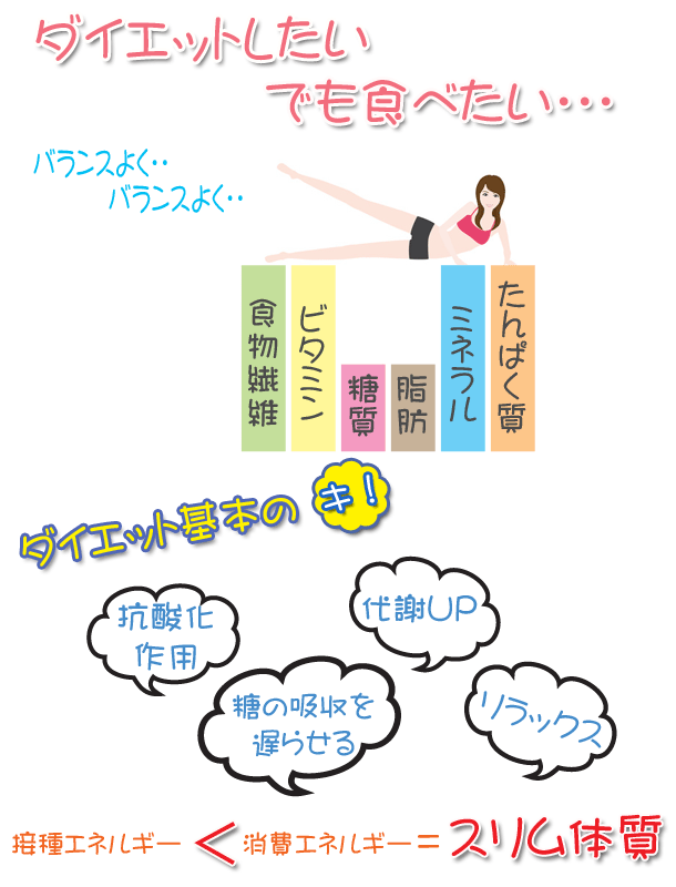 ダイエットしたい、でも食べたい。スリム体質づくり